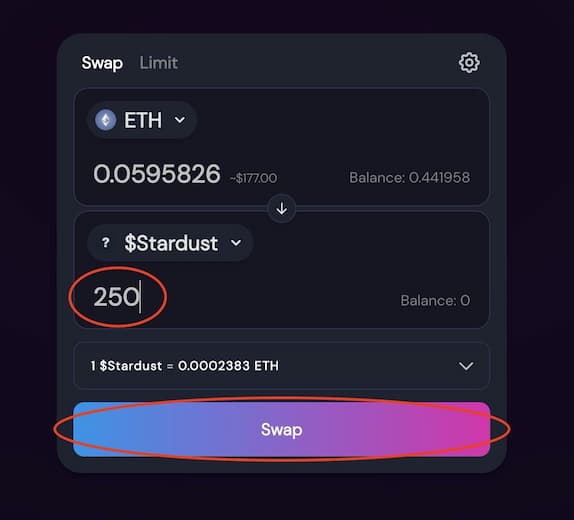Sushi Swap Amount
